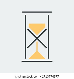 Vector icon of an hourglass. It represents a concept of time management, timer, countdown, schedule. Also can be used as a logo, icon or badge