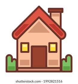 vector icon of house. building and architecture in filled outline style. home icon. vector icon for graphic, mobile design and etc.
