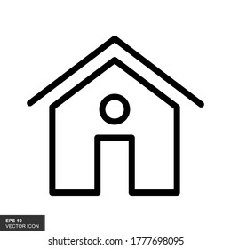 Vektorsymbol eines Hauses mit flachem, weißem Hintergrund.