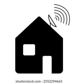 Icono de Vector de la casa con plato de Internet
Icono de transmisión Wi-Fi