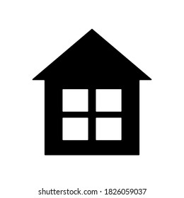 Vektorsymbol des Hauses. Das Symbol des Hauses ist einzeln auf weißem Hintergrund. Schwarze Macht zu Hause.
