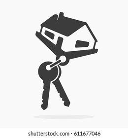 Vector icon house Key, vector illustration. Flat design style
