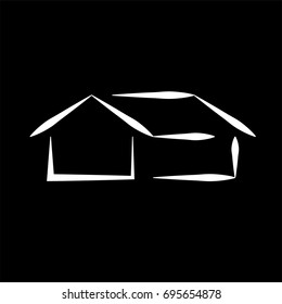 Vector icon house on dark background