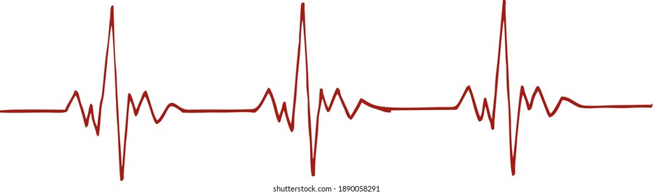 Vector icon of the human pulse line