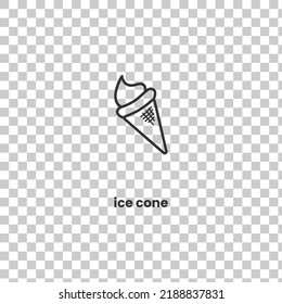Vector Icon of ice cone. Vector illustration in dark color and transparent background (png)