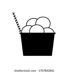 Vector icon ice cream in cup