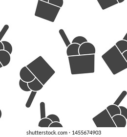 Vector icon ice cream. Ice cream illustration seamless pattern on a white background.
