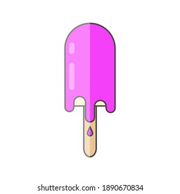 Vector icon ice cream. Ice cream illustration on cartoon style on white isolated background.