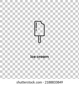 Icono vector del helado. Ilustración vectorial en color oscuro y fondo transparente (png)