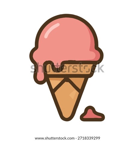 Vector Icon Ice cream melting slightly