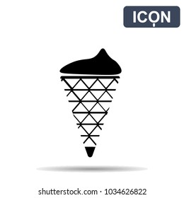 Vector icon. Ice cream on white background.