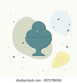 Vector icon ice cream on multicolored background. Layers grouped for easy editing illustration. For your design.