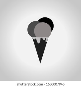 Vector icon of ice cream of various flavors on gray background.