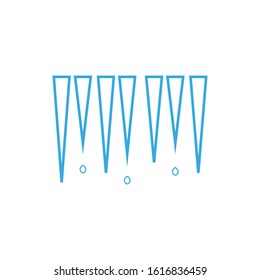 vector icon of ice stalactites with water drops