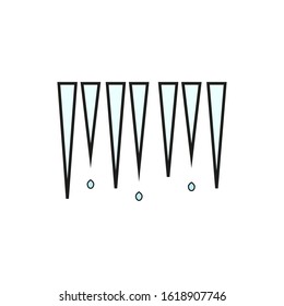 vector icon of ice stalactites with water drops