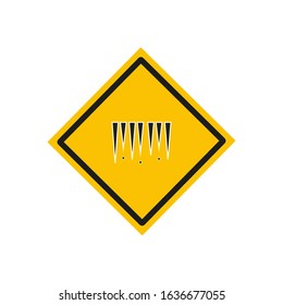 vector icon of ice stalactites with water drops
