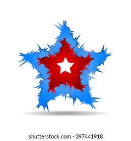 Vector Icon Ice star blue red white v02