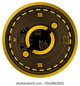 Vector of Icon ICX Digital Currency in gold and black colors on a white background.