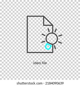 Vector Icon of idea file. Vector illustration in dark color and transparent background (png).