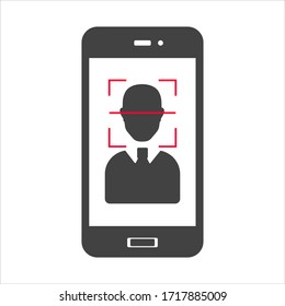 Vector icon identification of the person on white isolated background.