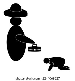 Vector icon illustration about someone give a job to other.