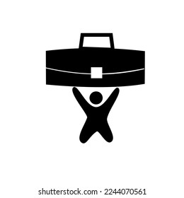 Vector icon illustration about someone get a job expression.