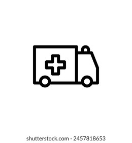 vector icon illustration of an ambulance, representing emergency medical services and swift response to health crises
