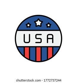 ilustración de icono vector pegatina de la bandera de Estados Unidos