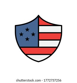 vector icon illustration America's flag shield