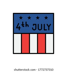 vector icon illustration America's flag