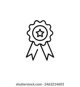 Vector icon illustration of an award ribbon, representing achievement and recognition