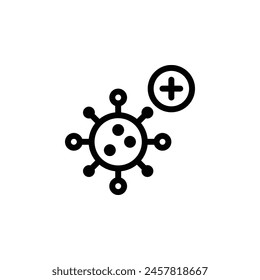 vector icon illustration of bacteria with a positive mark, emphasizing positive aspects of bacterial presence, such as probiotics or beneficial bacteria