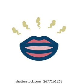 Vector icon illustration of bad breath image.