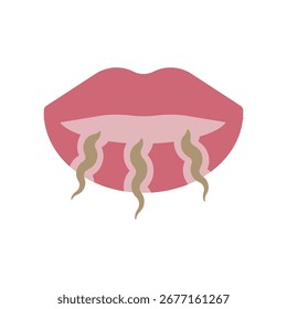 Vector icon illustration of bad breath image.