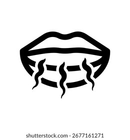 Vector icon illustration of bad breath image