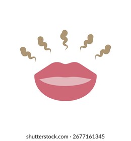 Vector icon illustration of bad breath image