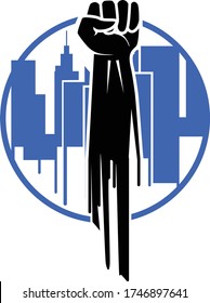 vector icon illustration of the black punch of freedom