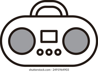 A vector icon illustration of a boombox