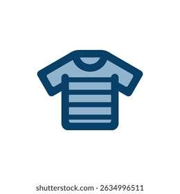 Vektorsymbol-Illustration eines T-Shirts mit kurzen Ärmeln.