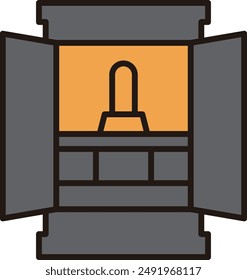 A vector icon illustration of a Buddhist altar