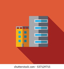 Vector icon or illustration with building in flat design style