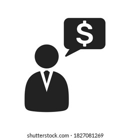 Icono vectorial de la mentalidad empresarial. Concepto de icono para hombres de negocios o de negocios y educación