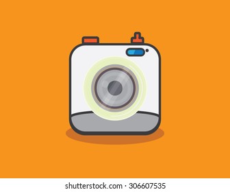 Vector icon illustration camera retro vintage