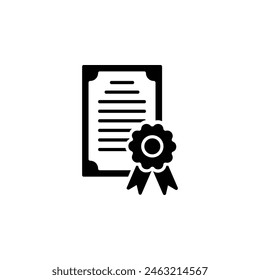 Vektorgrafik-Icon-Illustration eines Zertifikats, das Leistung, Anerkennung und Leistung darstellt