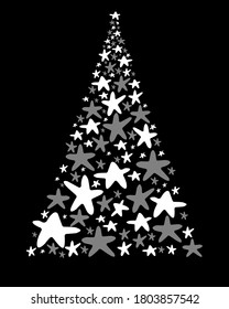vector icon illustration of a Christmas tree of stars