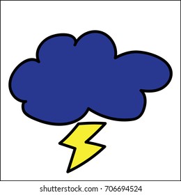 Vector icon - illustration of cloud and lightning 