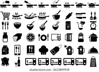 Vector icon illustration collection about cooking