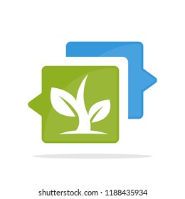 Vector icon illustration with the concept of communicating and sharing information about plants