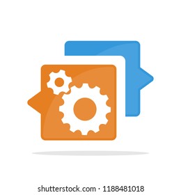Vector icon illustration with the concept of communicating and sharing information about how to work