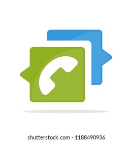 Vector icon illustration with the concept of communicating with telephone services